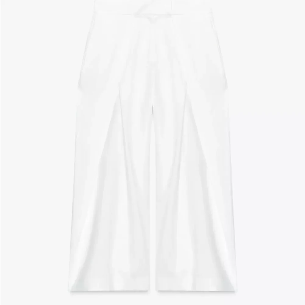 ZARA ZW COLLECTION LINEN VOLUME PLEATED PANTS